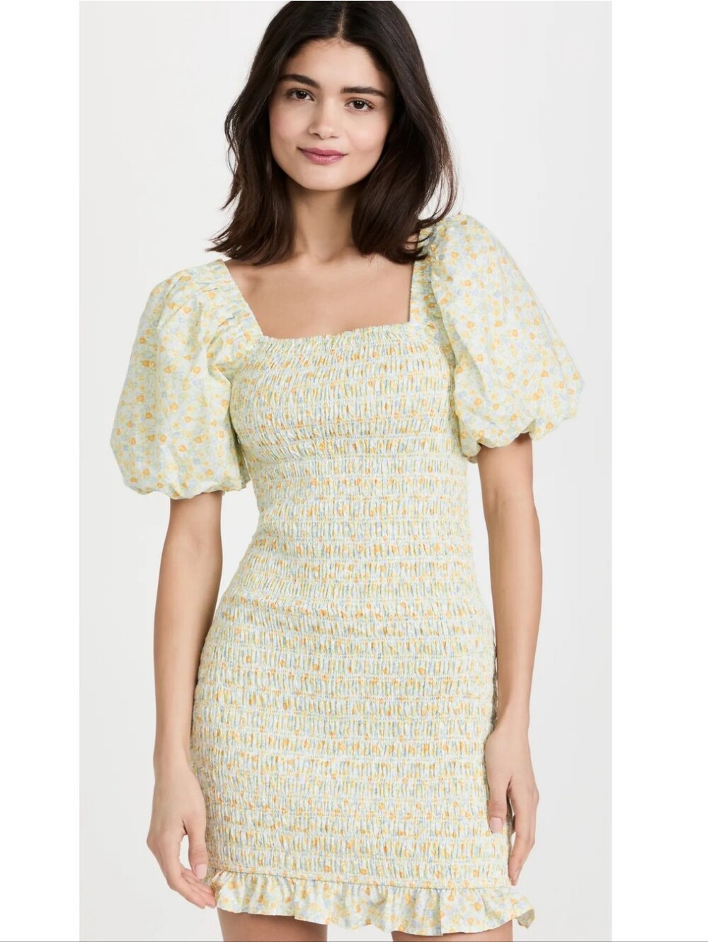 English Factory Cottagecore Floral Smocked Mini Dress Small